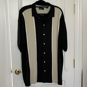 Nat Nast Silk blend knit short sleeve shirt Sopranos style. XXL 2XL